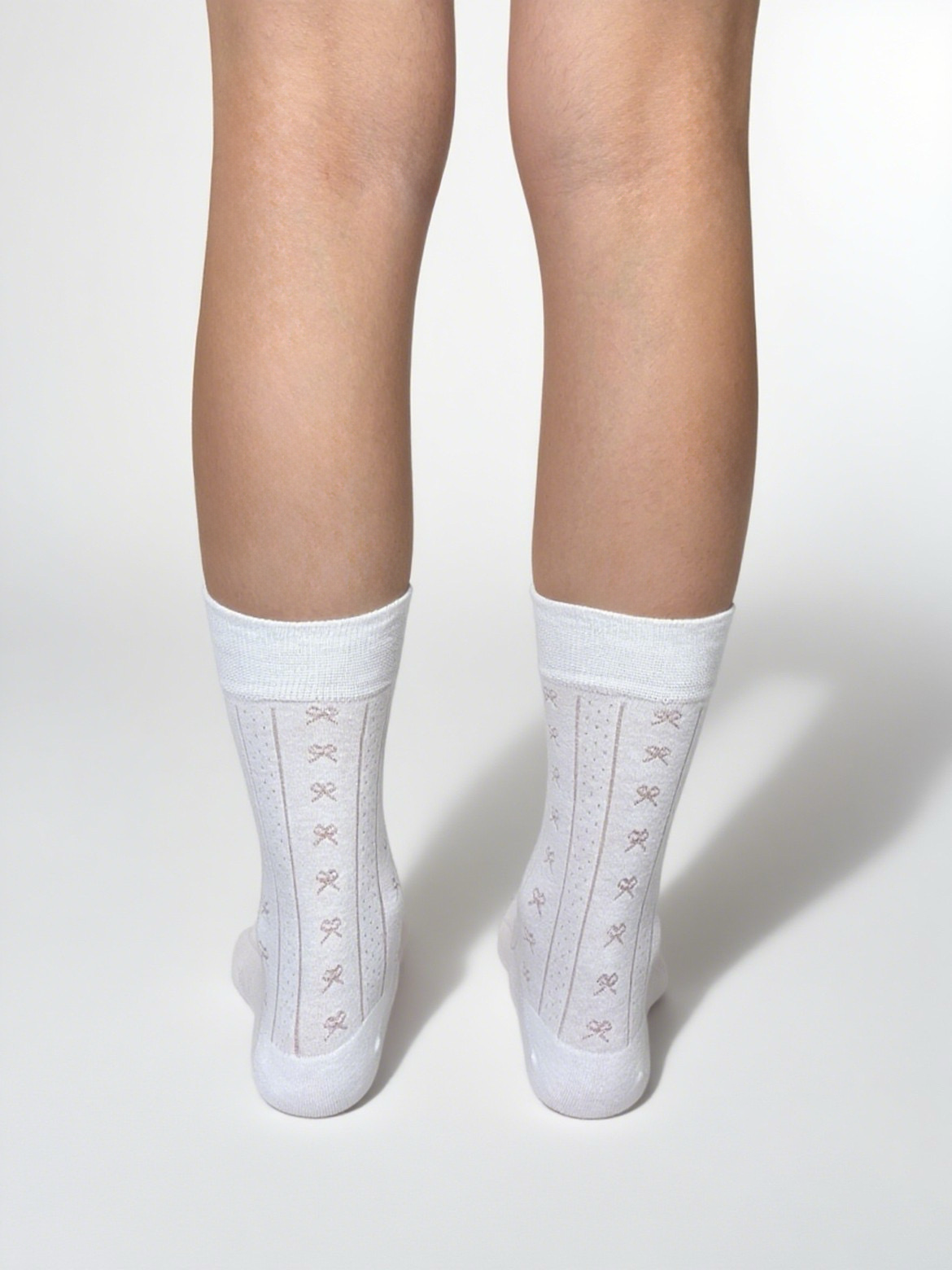 Lace-pattern crew socks- 170N